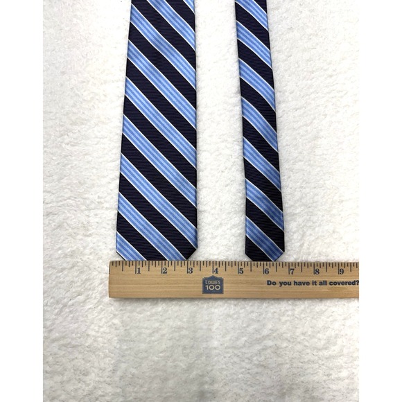 Brooks Brothers Makers Merchants Woven In England Stripe 100% Silk Tie Blue - Picture 6 of 7